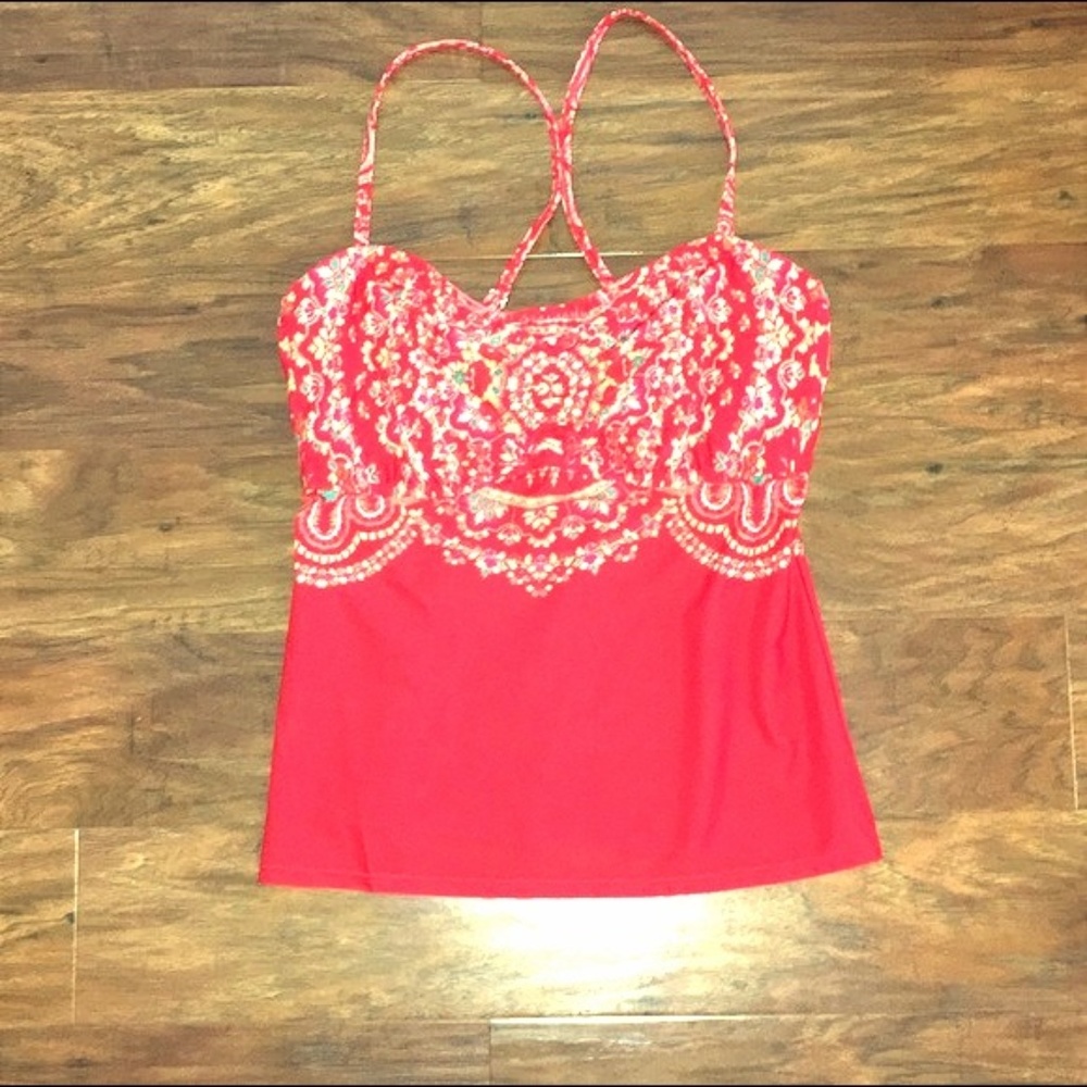 Athleta Underwire Pink Swim Tankini 36D/DD Athleta